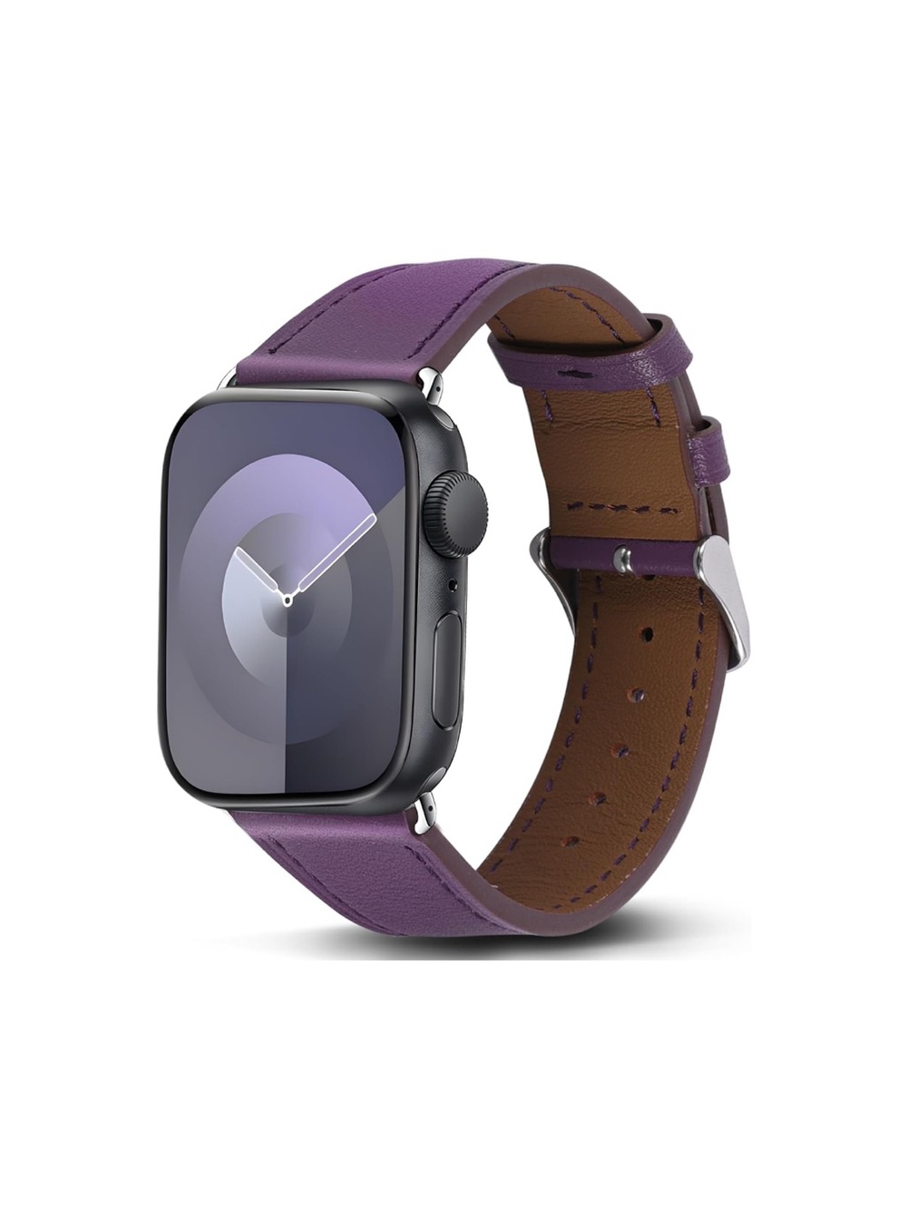 Smartwatch Band GENUINE SOFT ITALIAN LEATHER PURPLE Men’s Women’s